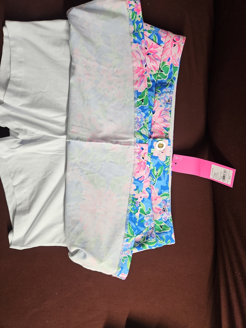 Lilly Pulitzer Blue Floral Pink Bloom Skort Size 8 - Picture 5 of 11